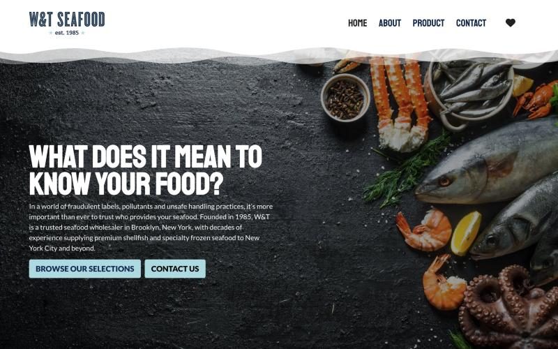 W&T Seafood website by Yopdesign